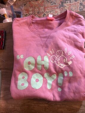 Disney Pink Graphic Sweatshirt - "Oh Boy!"